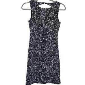 H&M Key Hole Cut Out Back Sleeveless Dress Black White Women's Size 2
